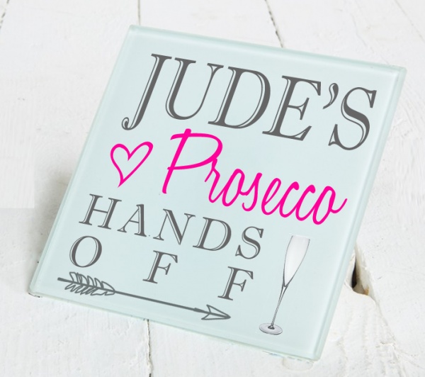 Personalised Prosecco Glass Gift Drinks Coaster